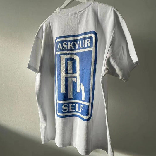 Askyurself T-shirts 10 Th Anniversary Klein Blue Letters Logo Burst Printing