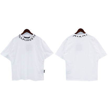 Palm Angels T-shirt Collar Letter Print Short Sleeve T-shirt