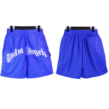 Palm Angle Shorts Palm Angels Letter Logo Casual Beach Shorts Men's and Women's High Street Sports Shorts